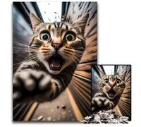 Puzzles 1000 pièces pour Adultes Rogue Cat on The Loose Puzzles en Carton pour Les Adolescents, Les Couples et Les Amis pour Les Anniversaires, Noël 26x38cm