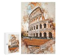 Puzzles 1000 pièces pour adultes Rome en aquarelle Puzzles pour adolescents Jouets Décoration murale Décoration parfaite Difficile à résoudre 1000 pièces