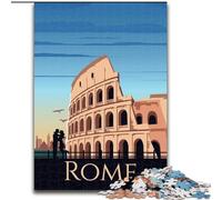 Puzzles 1000 pièces pour Adultes Rome Italie Voyage Art, Jeu Stimulant Jouets Décoration Murale Cadeaux d'anniversaire et de Noël Uniques 26x38cm