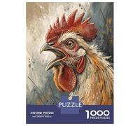 Puzzles 1000 Pièces pour Adultes Rooster Crowing Digital Art Puzzles pour Adultes - Jeux Amusants Et Anti-Stress - Stimule Le Cerveau 52x38cm/1000pcs