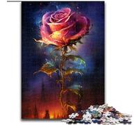 Puzzles 1000 pièces pour Adultes, Roses colorées en Bois, pour Noël et Le Nouvel an, Cadeau de Vacances 50x75cm, activité de Jeu familiale captivante pour Une soirée