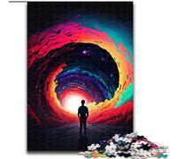 Puzzles 1000 pièces pour Adultes Rue colorée en Bois, Un Excellent Cadeau pour s'amuser en Famille 50x75cm pour Les Vacances, Les Anniversaires et Les soirées de Jeux en Famille