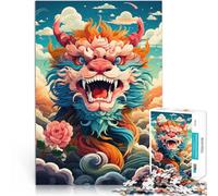 Puzzles 1000 pièces pour Adultes Rugissement vers Le Ciel Entraînez Votre Cerveau et Vos Mains Une œuvre d'art 75x50cm