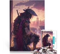 Puzzles 1000 pièces pour Adultes Samouraï au Coucher du Soleil Jouet éducatif intellectuel décompressant Idées Cadeaux 52x38cm