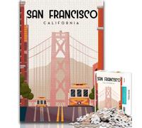 Puzzles 1000 pièces pour Adultes San Francisco, stimulent Le Cerveau, Jouets addictifs pour cultiver la Patience, Collection d'artistes, Beaux-Arts (38x26cm)