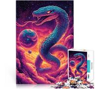 Puzzles 1000 pièces pour Adultes Serpent Cosmique de l'abîme stellaire Impossible avec des pièces de Formes aléatoires entièrement imbriquées 75x50cm