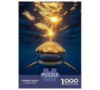 Puzzles 1000 Pièces pour Adultes Shark Underwater with Sun Reflection Puzzles pour Adultes, Jeux Amusants, Une Œuvre d'art, Une Offre À Offrir À Toute La Famille 70x50cm/1000pcs