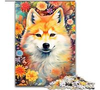 Puzzles 1000 pièces pour Adultes Shiba Inu coloré en Bois, ce Qui en Fait Un Excellent Cadeau pour s'amuser en Famille 50x75cm pour Les Vacances, Les Anniversaires et Les soirées de Jeux en Famille