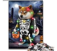 Puzzles 1000 pièces pour Adultes Shiba Inu en Costume de crâne Puzzles en Carton, Cadeau de Noël, idéal pour Le Bureau, la Chambre, Le Salon 1000 pièces(26x38cm)