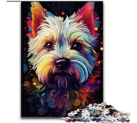 Puzzles 1000 pièces pour Adultes Shih Tzu coloré en Bois, Parfait pour Une décoration DIY ou Un Cadeau d'anniversaire 50x75cm, Jeu de réflexion pour Adolescents, Cadeau de Vacances idéal