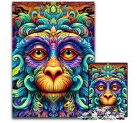 Puzzles 1000 pièces pour Adultes Singe coloré Puzzles impossibles pour Adultes Décoration d'intérieur DIY Cadeau, Jeu de réflexion 26x38cm / 10,23x14,96 Pouces