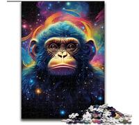Puzzles 1000 pièces pour Adultes Singe dans Les étoiles Puzzles en Bois pour Adultes Jeu cérébral Stimulant à Faire soi-même, activité familiale Interactive (Taille 26x38cm)