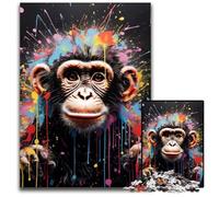 Puzzles 1000 pièces pour Adultes Singe Impossible Puzzles pour Adultes DIY Décoration d'intérieur Cadeau, Jeu de réflexion 26x38cm / 10,23x14,96 Pouces