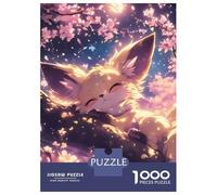 Puzzles 1000 Pièces pour Adultes Sleeping Fox in Cherry Blossoms Puzzles pour Adultes, Jeux De Détente, Cadeaux pour Femmes, Cadeaux d'anniversaire Et De Noël Uniques 70x50cm/1000pcs