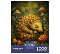 Puzzles 1000 Pièces pour Adultes Sleeping Pangolin in Enchanted Forest Puzzle pour Adultes Jeux Amusants Cadeaux pour Femmes Aide À Stimuler Le Cerveau 52x38cm/1000pcs