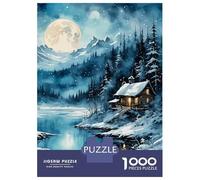 Puzzles 1000 Pièces pour Adultes Snowy Evening Adolescents Puzzles Jeux De Détente Cadeaux pour Femmes Cadeaux pour Amis Et Famille 52x38cm/1000pcs