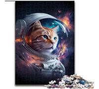 Puzzles 1000 pièces pour Adultes Space Cat Astronaute en Bois, ce Qui en Fait Un Excellent Cadeau pour s'amuser50x75cm pour Les Vacances, Les Anniversaires et Les soirées de Jeux en Famille
