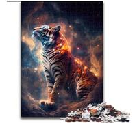 Puzzles 1000 pièces pour Adultes Space Tiger Spirit Puzzles en Bois, pour la Famille et Les Amis, défi cérébral 1000 pièces(50x75cm)