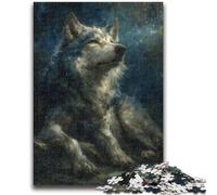 Puzzles 1000 pièces pour Adultes Space Wolf, Jeu éducatif Familial, idéal comme Cadeau pour Toute la Famille 14 Ans et Plus 50x75cm