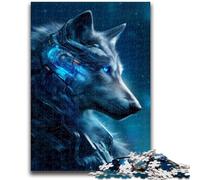 Puzzles 1000 pièces pour Adultes Space Wolf pour Les 14 Ans et Plus Jeux Amusants Activités Amusantes à la Maison, Cadeaux d'anniversaire, Cadeaux de Voyage 26x38cm