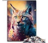 Puzzles 1000 pièces pour Adultes Spirit Lynx Puzzles Carton Design Complexe pour Adolescents, décoration DIY et Divertissement Stimulant pour Le Cerveau Taille 38x26cm