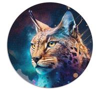Puzzles 1000 pièces pour Adultes Spirit Lynx Puzzles Ronds 1000 pièces pour Adultes Casse-tête Stimulant - Jouet Relaxant pour Adolescents 1000 pièces (67,5x67,5cm)