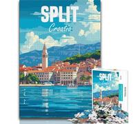 Puzzles 1000 pièces pour Adultes Split Croatie, Jeu Stimulant et Jeu en Famille, Cadeau d'anniversaire, décoration Murale pour Les 14 Ans et Plus 38x26cm