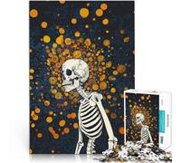 Puzzles 1000 pièces pour Adultes Squelette Attendant Entre Les Deux Défi Difficile Décoration Murale, Cadeaux Uniques pour Anniversaire et Noël 75x50cm