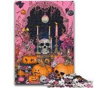Puzzles 1000 pièces pour Adultes Squelette d'halloween pour Les 14 Ans et Plus Cadeaux intéressants pour la réduction du Stress pour Les Amis et la Famille 26x38cm