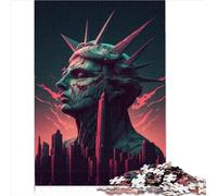 Puzzles 1000 pièces pour Adultes Statue Synthwave Puzzles pour Adultes Carton de qualité supérieure Excellent Cadeau pour Adultes | Jeux de Puzzle pour Les Amoureux de l'été (26x38 cm)