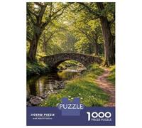 Puzzles 1000 Pièces pour Adultes Stone Bridge Over Stream in Forest Casse-têtes pour Adultes, Jeu De Réflexion, Anti-Stress, Cadeaux d'anniversaire Et De Noël Uniques 70x50cm/1000pcs