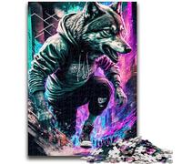 Puzzles 1000 pièces pour Adultes Street Wolf Family Game Stress Relief Difficult Challenge Convient aux Couples 50x75cm