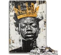 Puzzles 1000 pièces pour Adultes, Style Couronne Basquiat, Jeu Stimulant et Jeu Familial avec pièces entièrement emboîtables de Formes aléatoires 50x75cm