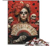 Puzzles 1000 pièces pour Adultes, Style Mexicain, Motif tête de Mort, idéal pour la Famille et Les Amis, pour Un Casse-tête Stimulant (Taille 26x38cm)