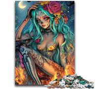 Puzzles 1000 pièces pour Adultes, Style Mexicain, tête de Mort, Fille, Aide Le Cerveau à exercer, Jouets addictifs pour cultiver la Patience, Une œuvre d'art 26x38cm