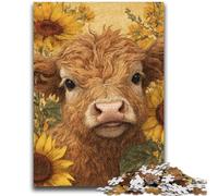 Puzzles 1000 pièces pour Adultes Sunflower Heights, Vache, pour Adolescents, Jeux Amusants Chaque pièce est Unique - Jeu Familial Stimulant (50x75cm)