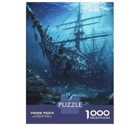 Puzzles 1000 Pièces pour Adultes Sunken Pirate Ship Wreck Puzzle Adulte, Jouet, Décoration Murale, Décoration Intérieure, Idéal comme Cadeau pour Toute La Famille 38x26cm/1000pcs