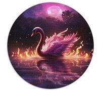 Puzzles 1000 pièces pour Adultes Swan Puzzles Ronds 1000 pièces pour Adultes Parfait pour Halloween, Noël, Cadeau d'anniversaire 67,5 x 67,5 cm