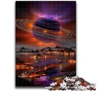 Puzzles 1000 pièces pour Adultes Système planétaire futuriste Jeux de détente Jeu éducatif pour Anniversaire, Noël pour et jusqu'à 14 Ans 50x75cm
