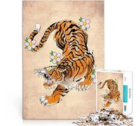Puzzles 1000 pièces pour Adultes Tatouage de Tigre Japonais Défi Difficile pour soulager Le Stress Super Cadeau 75x50cm