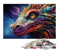 Puzzles 1000 pièces pour Adultes têtes de Dragon colorées Cadeaux d'anniversaire pour Adolescents de 14 Ans et Plus 1000 pièces (75 x 50 cm)