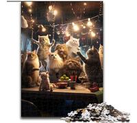 Puzzles 1000 pièces pour Adultes, thème Chats, Puzzle de fête, Art DIY Stimulant pour Les passionnés, pour se détendre (Taille : 26x38cm)