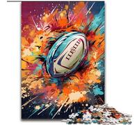 Puzzles 1000 pièces pour Adultes, thème Rugby coloré, Puzzles stimulants pour s'amuser en Famille, Parfaits pour Les Vacances et Les soirées de Jeux interactives (Taille 26x38cm)