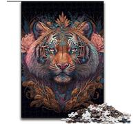 Puzzles 1000 pièces pour Adultes Tigre Fantastique coloré en Bois, ce Qui en Fait Un Excellent Cadeau pour s'amuser50x75cm pour la décoration intérieure, l'entraînement cérébral et Les Cadeaux