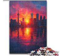 Puzzles 1000 pièces pour Adultes Tour de Tokyo au Coucher du Soleil, Aidez Le Cerveau à exercer des Jouets addictifs pour cultiver la Patience et améliorer la mémoire (Taille 50x75cm)