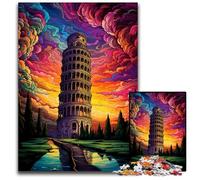 Puzzles 1000 pièces pour Adultes Tour penchée de Pise Italie Puzzles Difficiles pour Adultes pour Adolescents et familles décoration DIY Parfaite et défi cérébral 1000 pièces (75x50cm)