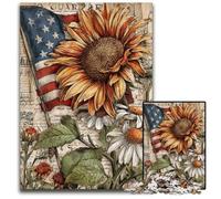 Puzzles 1000 pièces pour Adultes Tournesol américain Puzzles en Carton Design Complexe pour Adolescents, décoration DIY et Divertissement Stimulant pour Le Cerveau 26x38cm