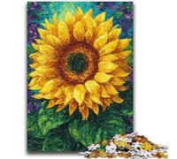 Puzzles 1000 pièces pour Adultes Tournesol psychédélique Jeu éducatif Familial avec pièces entièrement emboîtables de Formes aléatoires 50x75cm