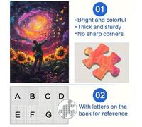 Puzzles 1000 pièces pour Adultes Tournesol Violon Puzzles impossibles pour Adultes Noël Halloween Fête des Mères Nouvel an Pâques Cadeau (Taille 50x75cm)
