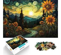 Puzzles 1000 pièces pour Adultes Tournesols la Nuit Puzzle pour Cadeaux 19,7 po x 29,5 po à Offrir en Cadeau à Toute la Famille